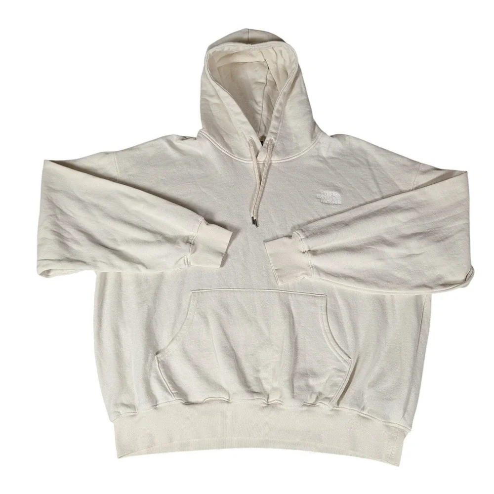 The‎ North Face Circular Design Hoodie Mens Cream Off White Pullover Sweatshirt